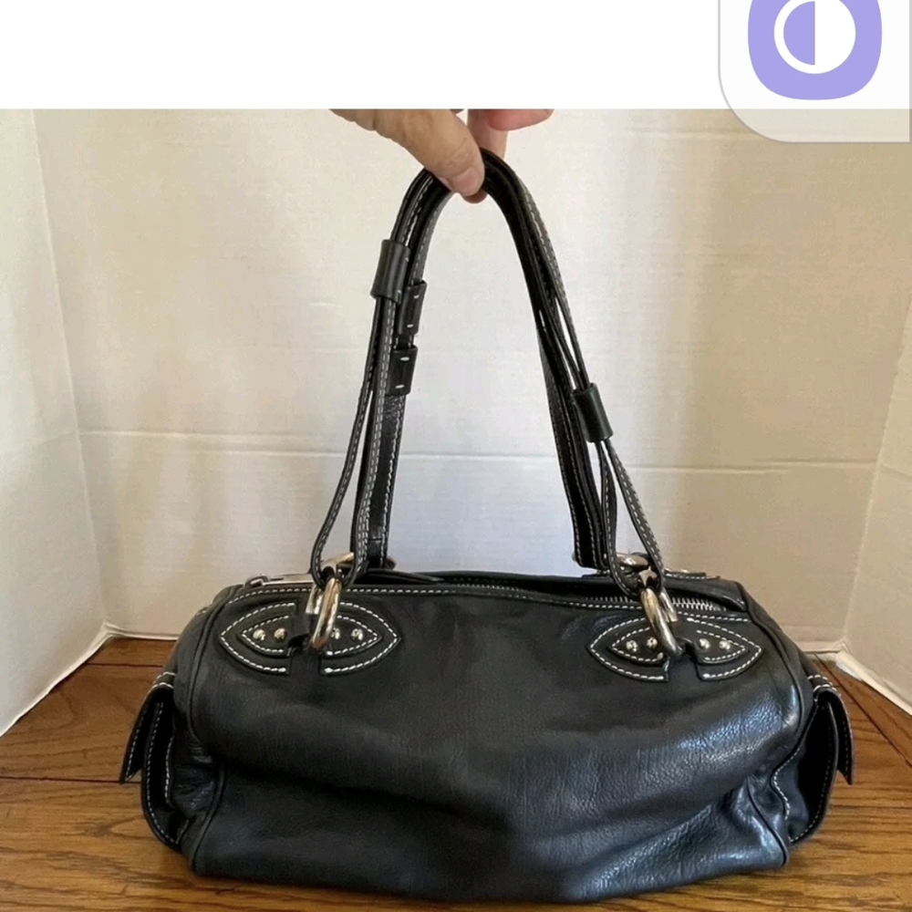 Vintage Marc Jacobs Black Leather East West Bag with Silver Hardware